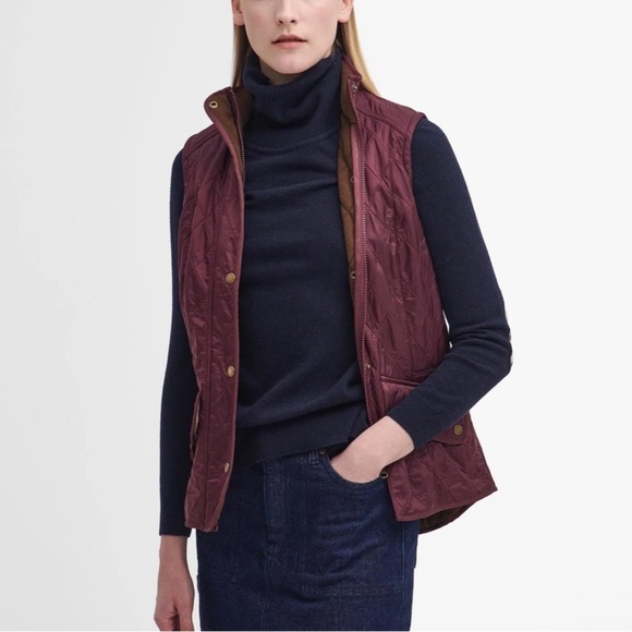 BARBOUR Calvary Gilet Vest in Dark Plum size US 10